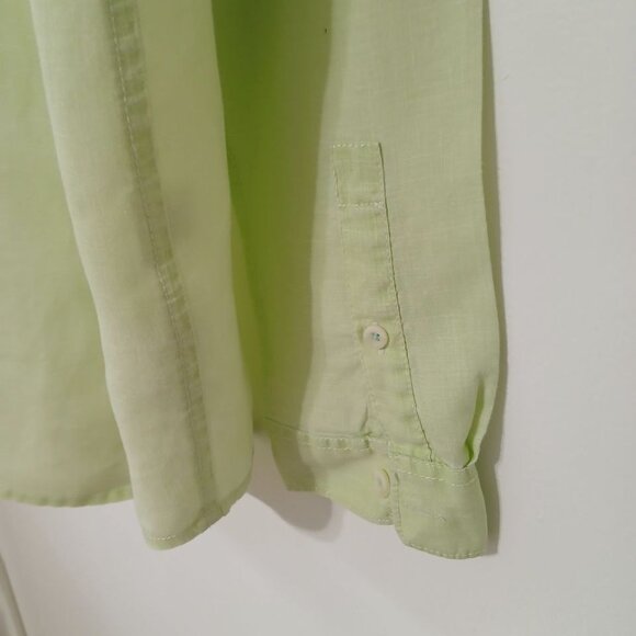 Tommy Bahama Relax Linen Shirt Light Green Long Sleeve Size L - Picture 7 of 14
